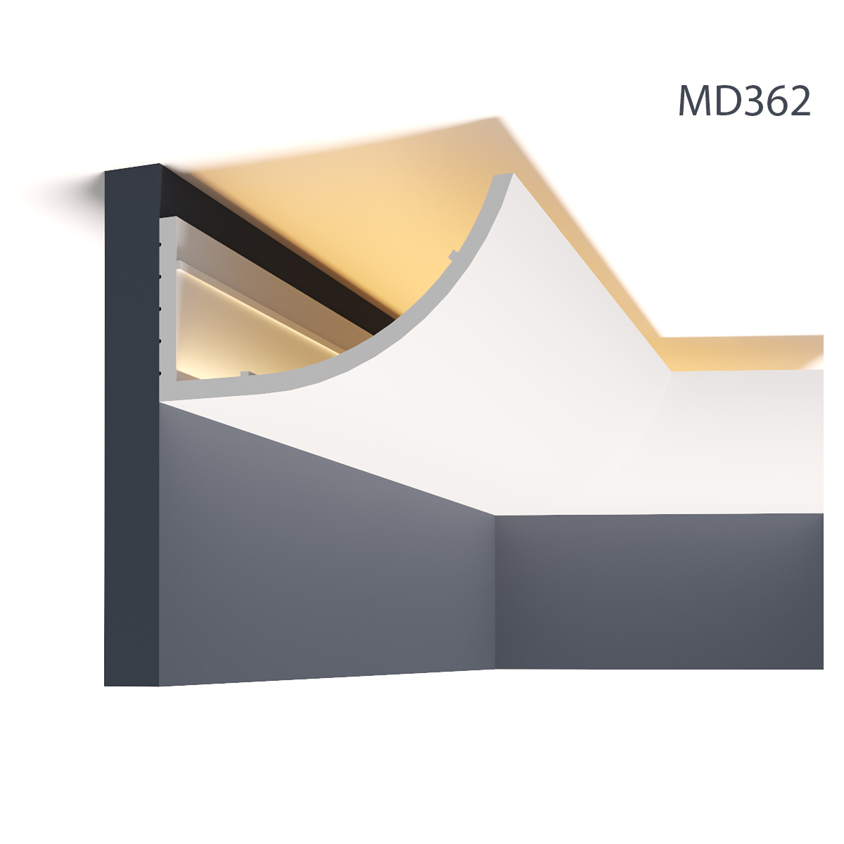 Cornisa decorativa pentru LED MD362, 200 X 17.2 X 8.6 cm, Mardom Decor 17.2